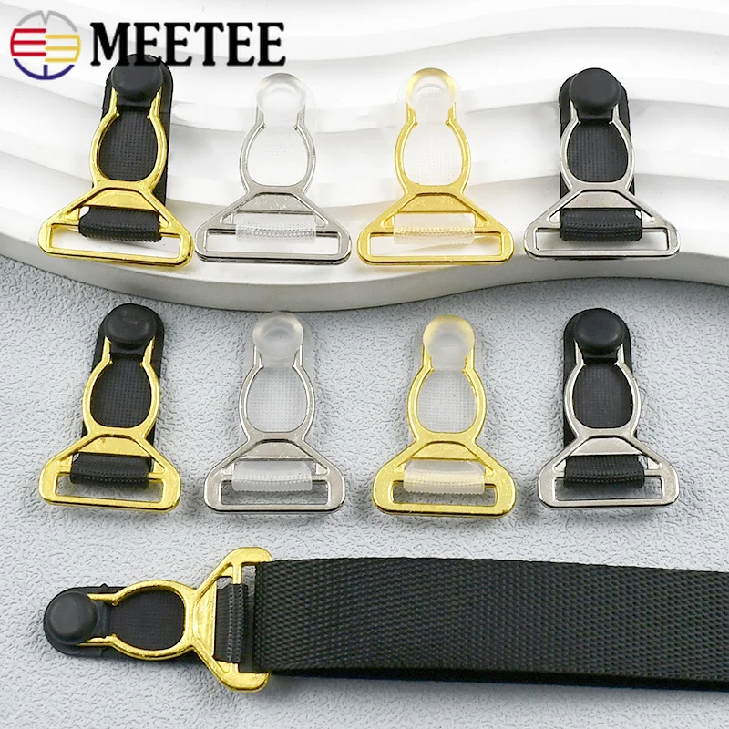 Фото 20/50Pcs 10-18mm Metal Adjust Buckle Underwear Leg Garter Belt Sock Clip Bcukles Connect Clasp Strap End Hook Sewing Accessories №1