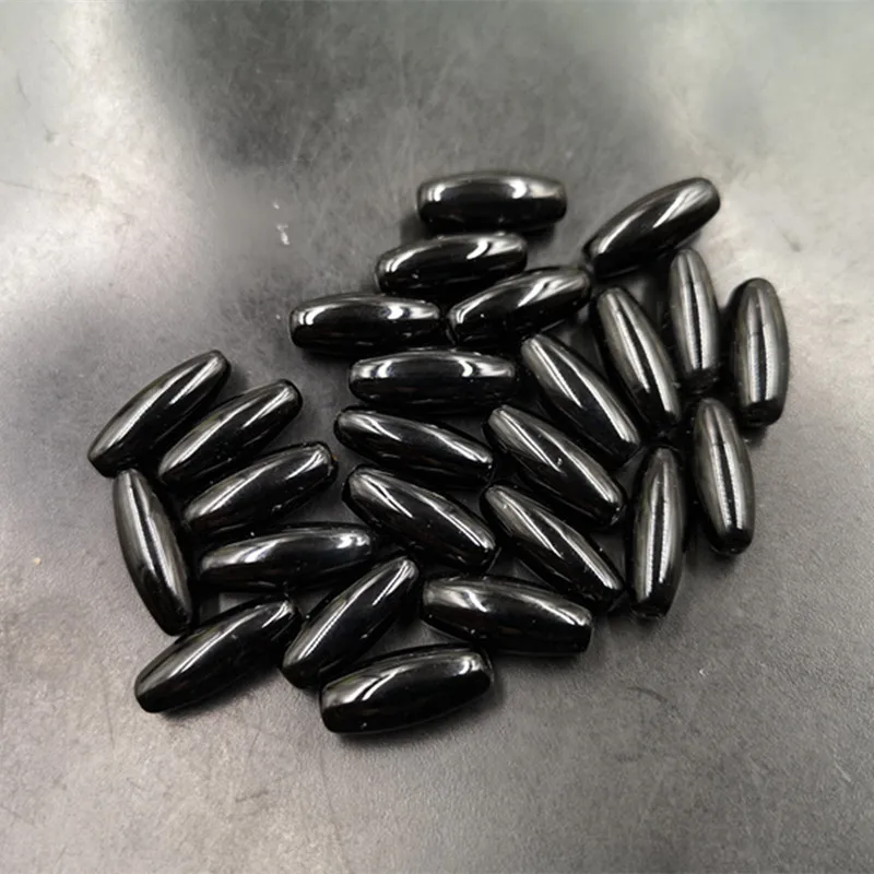 

Аксессуары для украшения «сделай сам», черные крупные черные бусины из агата 6*16 мм