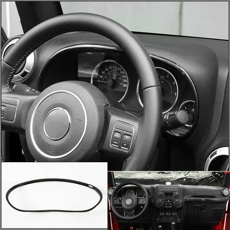 

Подходит для Jeep Wrangler JK 2011-2017 ABS черная рамка для приборной панели обшивка