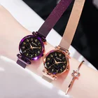 Часы наручные женские с магнитной застежкой, роскошные светящиеся водонепроницаемые с изображением звёздного неба
