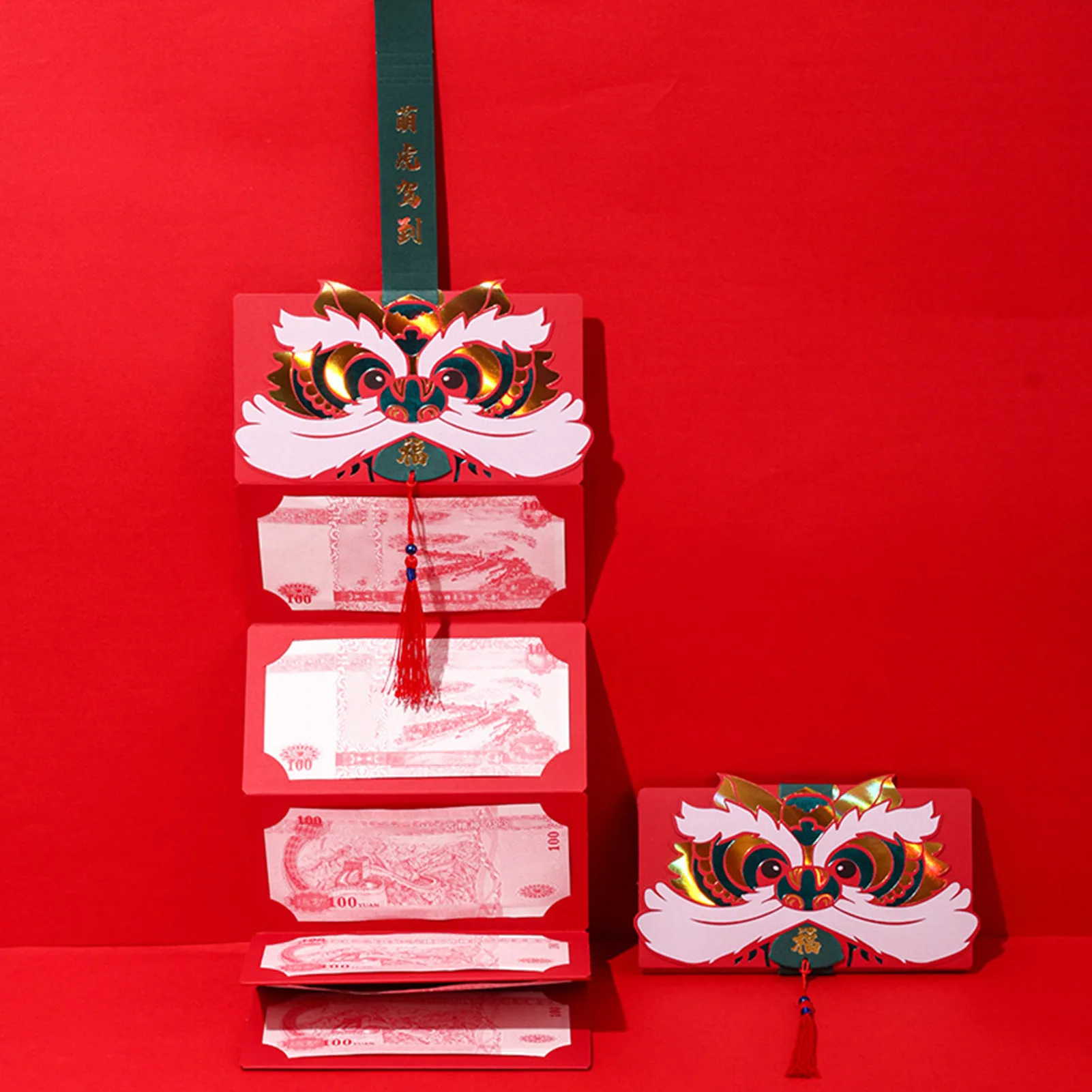 

Красные конверты на удачу складные карманы с тигром Hongbao 6/10 слоты для карт красная упаковка красный конверт китайский новый год 2022 Tiger