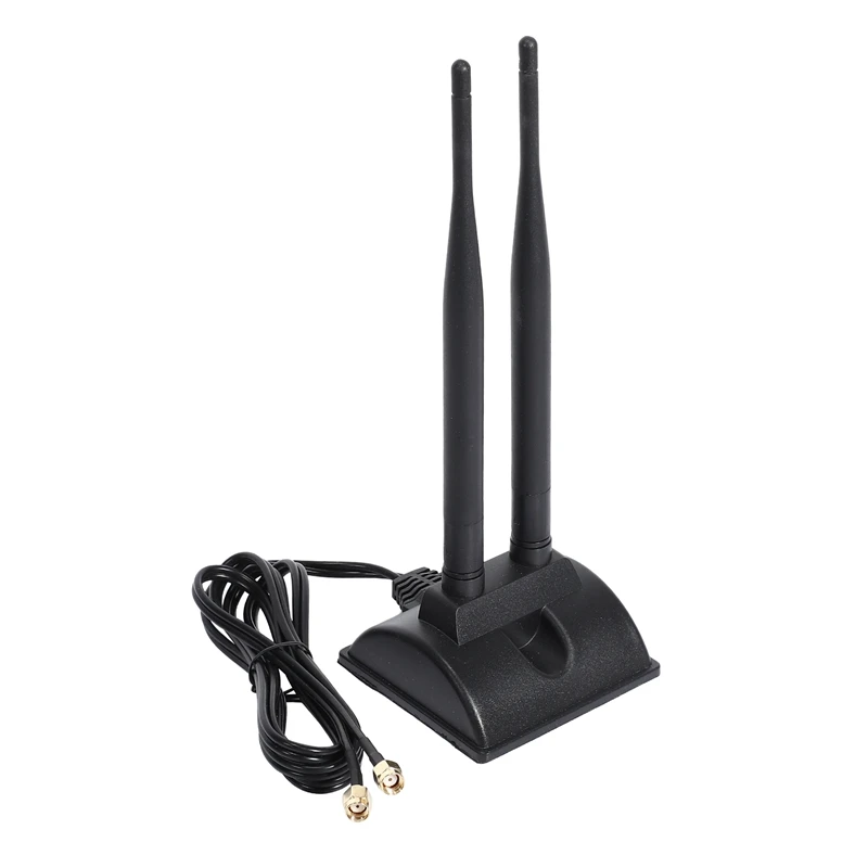 

Dual Wifi Antenna With RP-SMA Male Connector, 2.4Ghz 5Ghz Dual Band Antenna For PCI-E Wifi Network Card