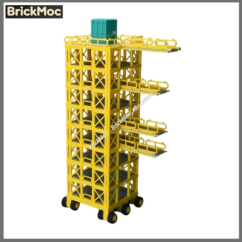 Фото Винтажная научно-фантастическая ракета для исследования Луны MOC, культовый красно-белый дизайн, стиль мультфильмов 1950-х годов, конструктор из 413 деталей для космических игр №4