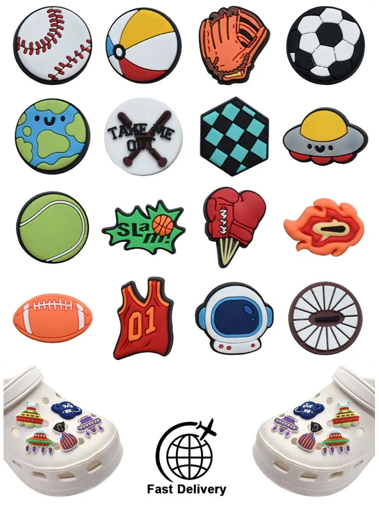 

1Pcs PVC Balls for Crocs Charms Badge Women Sandals Buckle Kids Pins Decoration Jeans Shoe Ornaments Party Favors Dropshipping