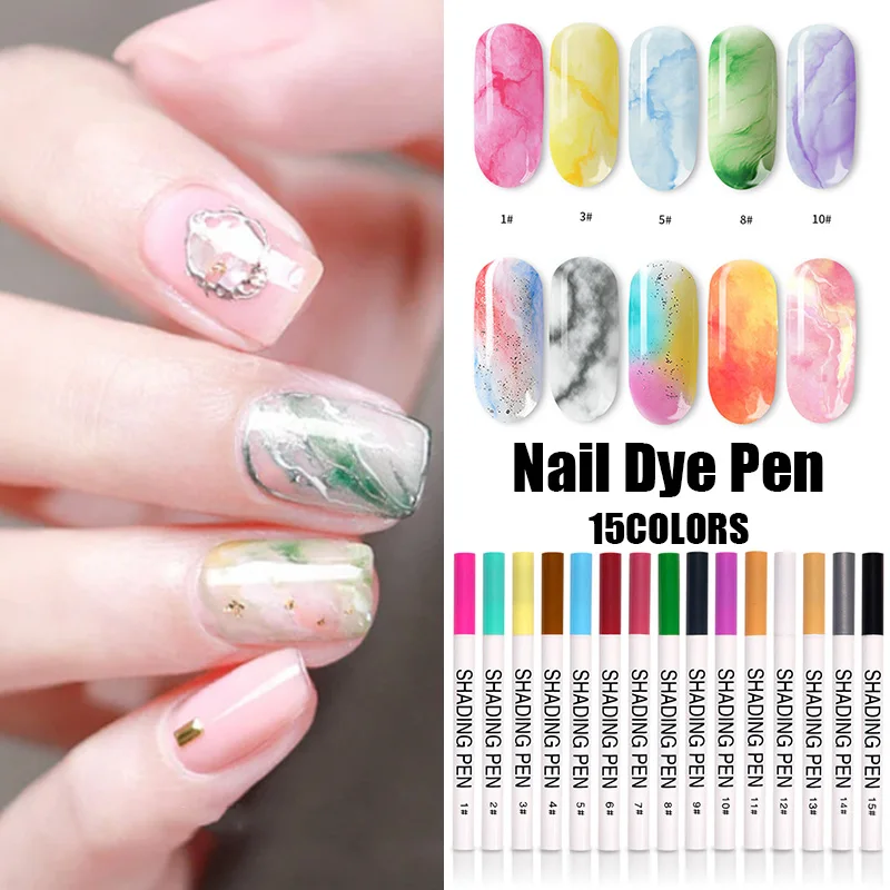 

Nail Smudge Pen Nail Blooming UV Gel Ink Drawing Pen Abstract Painting Marbling Nail Brush Manicure Waterproof Nail Art Beauty