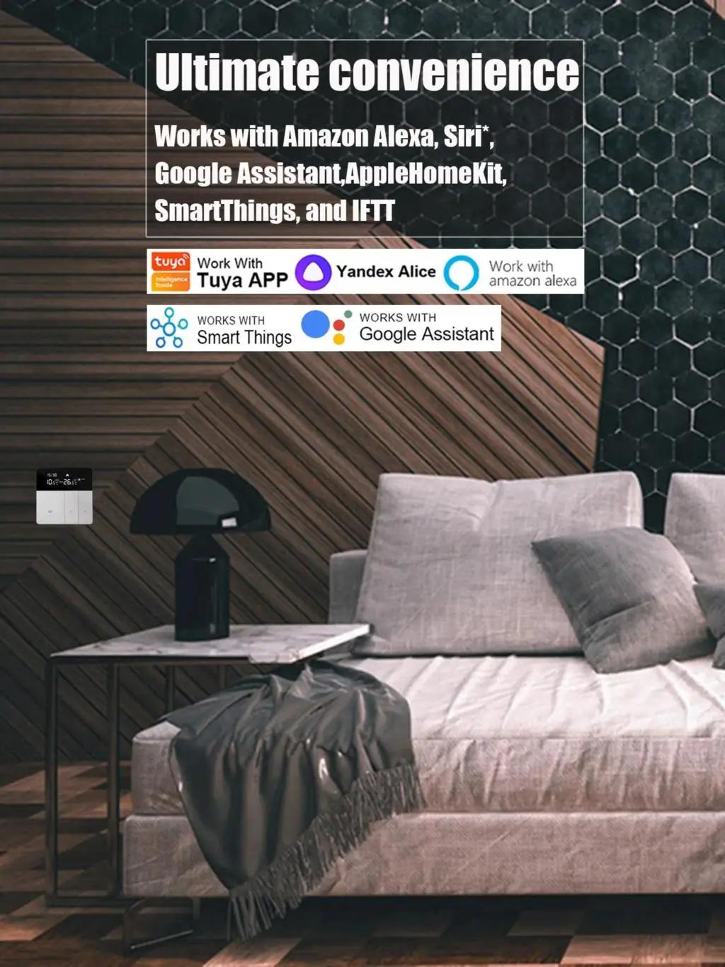 Фото Термостат TUYA программируемый с поддержкой Wi-Fi, 3 а/16 А, 100 в №4