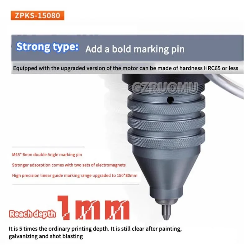 Портативная маркировочная машина VIN код 80*40/120*50/150*80 мм пневматическая для