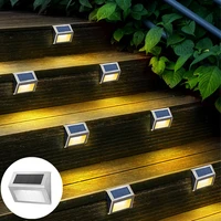 outdoor led lights solar garden lighting solar 3led waterproof garden wall lamp for fence deck stair lights decoration