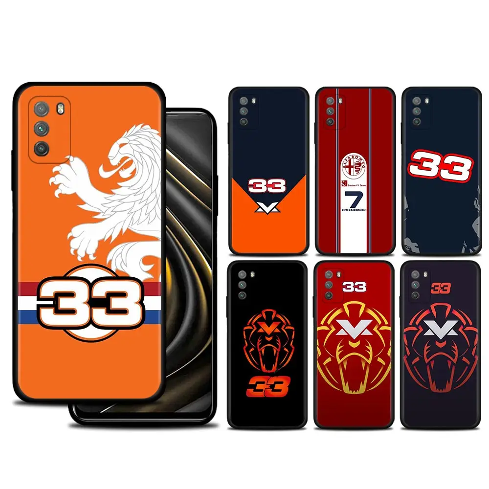 

Case For Xiaomi Poco X3 NFC F3 GT M3 M4 Pro 5G for mi 12 9T 11T 10T Pro Lite Note 10 Lite Coque F1 Team Sport Car Max-Verstappen