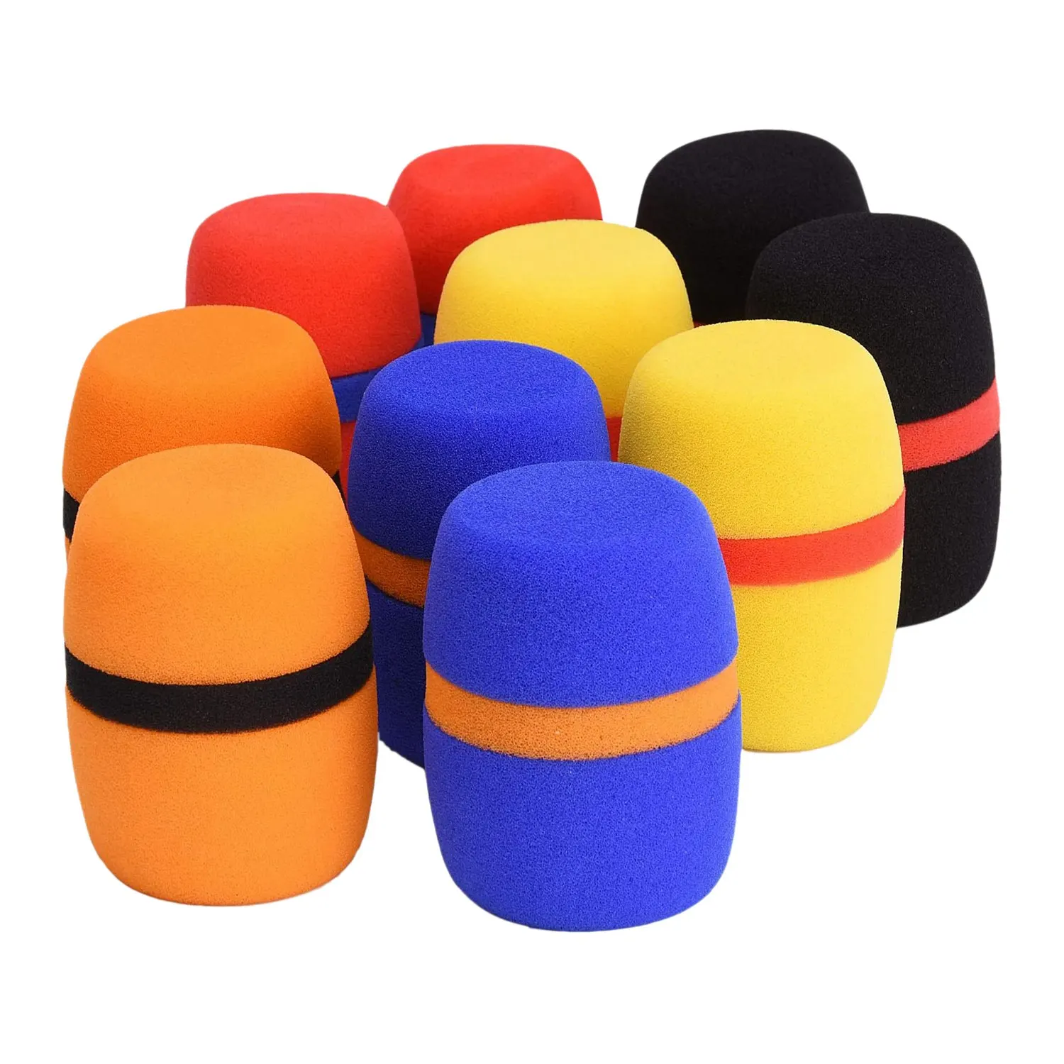 10Pcs Headset Windscreen Thickened KTV Handheld Dust Proof Soft Sponge Microphone Cover Replacement Accessories