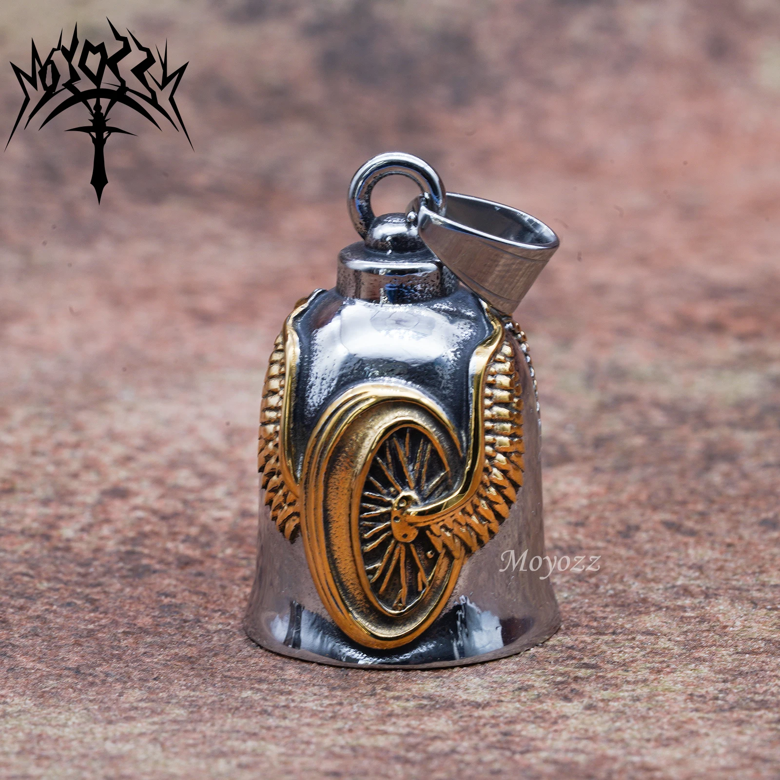 

Gold Wing Wheel Мотоциклетный байкерский колокольчик, аксессуар или брелок для ключей для удачи на дороге, подвеска для матери, дороги, подарок и бесплатная вешалка для колокола