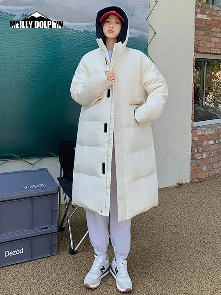 Long Cotton-padded Women's Winter Jacket 2022 Hooded Parkas Autumn and Winter Women Clothes Korean Loose Coat Outwear