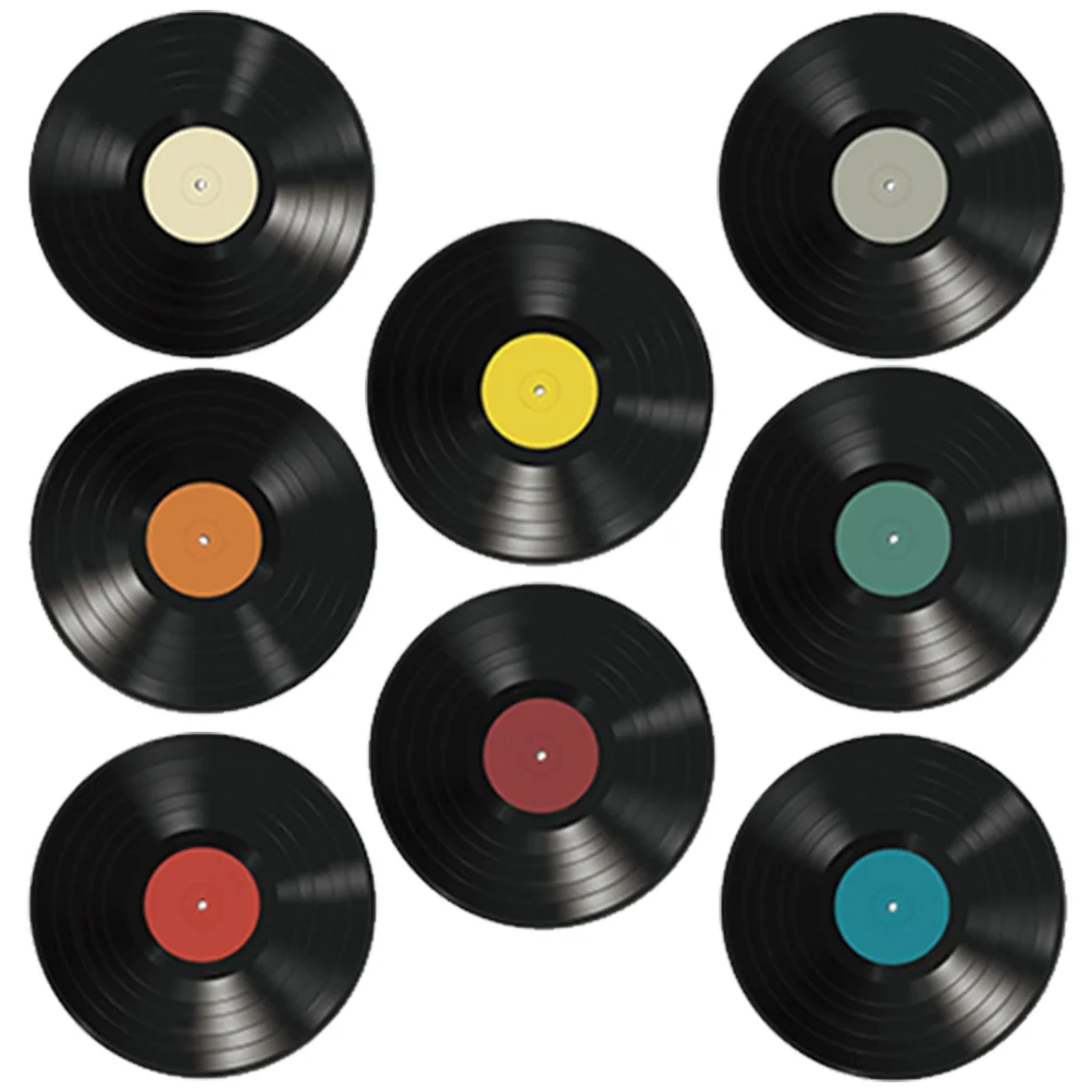 

8 Pcs Vinyl Record Decoration Records Decorations Music Bedroom French Country Wall Ornaments Rustic Decors