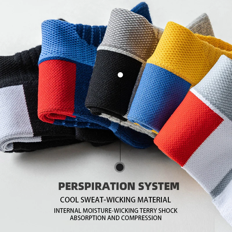 GYMIGO Men Sports Socks Creativity Professional Running Socks  Fitness Basketball Socks Quick Dry Cotton Socks For Men