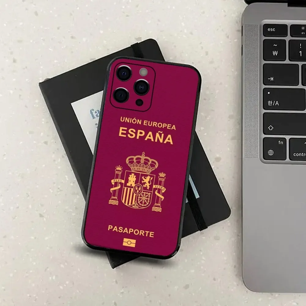 Чехол для телефона Passport Country Apple iPhone 15 14 13 12 11 Pro X XS Max XR Plus Mini Soft Black Cover