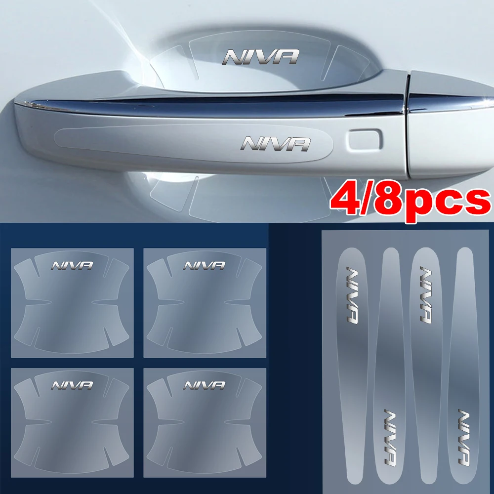 

4/8pcs Transparent Car Door Handle Bowl Anti Scratch Protective Sticker For Lada Kalina Granta Priora Niva Largus Samara XRay