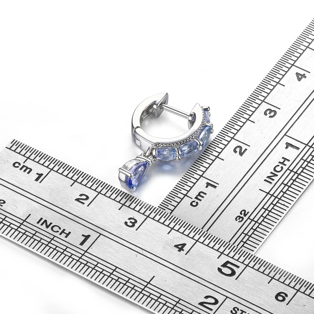 Серьги HT24 женские из серебра 925 пробы с натуральными танзанитами