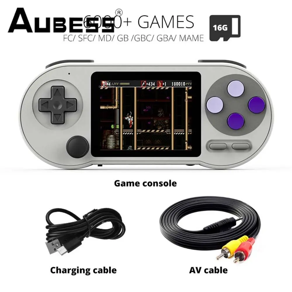 

Mp3 Player Hd Handheld With Rocker Mini Portable For Travel Or Camping Game Console 3 Inch Built-in 6000 Games For Home