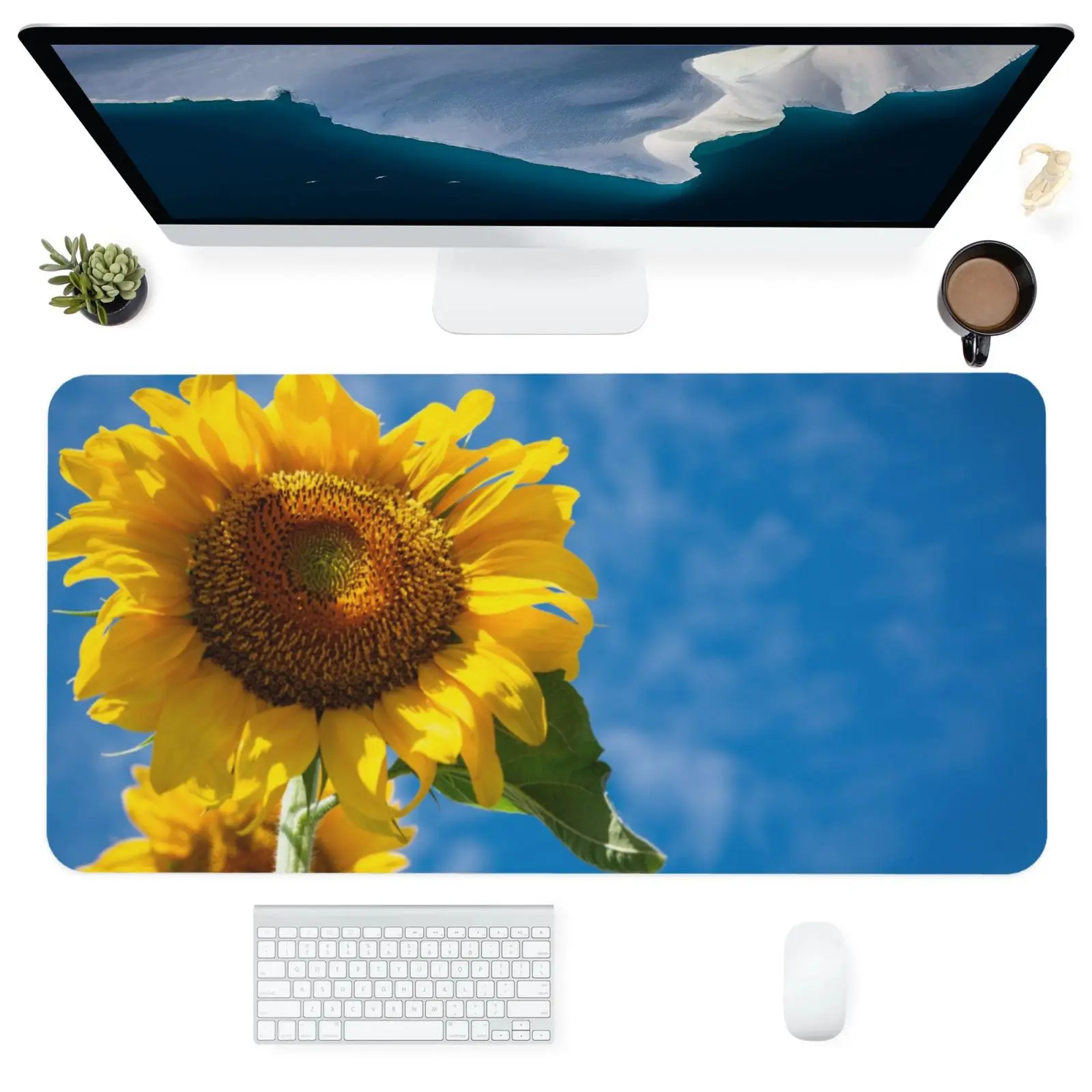 

Computer Office Supplies Keyboards Accessories Mouse Pad Large Square Anti-Slip PC Desk Pads Mat Sunflower Plant Flower MousePad