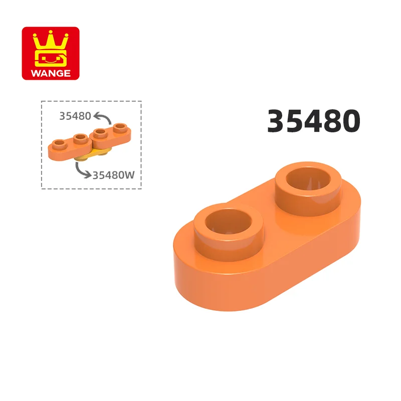 Wange 35480 50g/185PCS Round 1 x 2 with Open Stud Short Circle holes Block Moc Compatible Brick DIY Toys