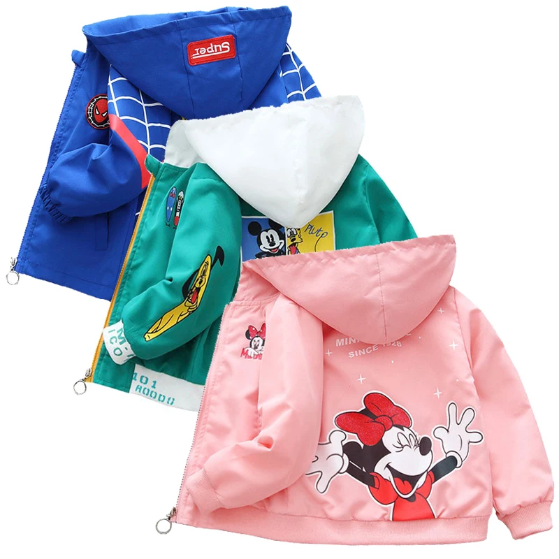 Куртка для мальчиков и девочек Повседневная ветровка с мультяшным рисунком