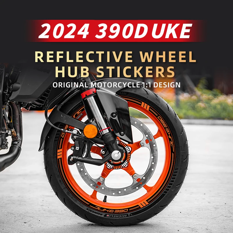 Используется для KTM DUKE390 2024 безопасные светоотражающие наклейки на ступицу