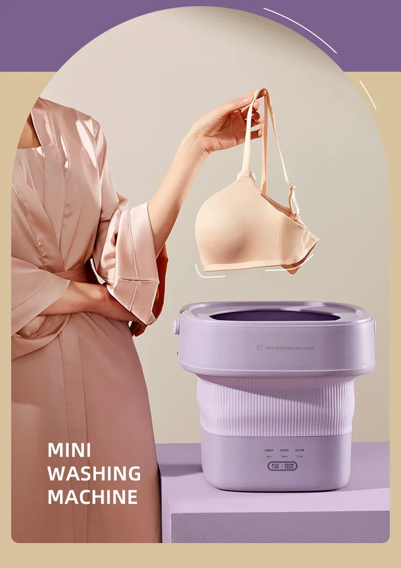 Портативная стиральная машина 220 В для нижнего белья и носков складная