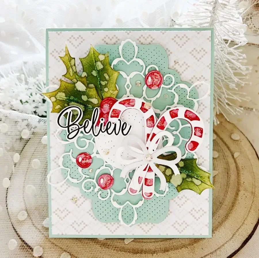 Сделай Сам бумажные карты в цветах: Холли штамп Papertreyink металлические Вырубные