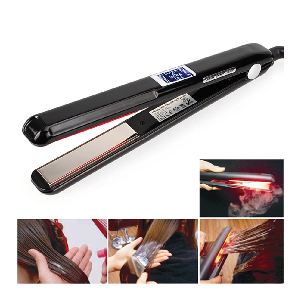 

Hair Care Ultrasonic Infrared Hair Straightener Professional Cold Flat Iron Hair Treament Styler Therapy Conditioning Tools
