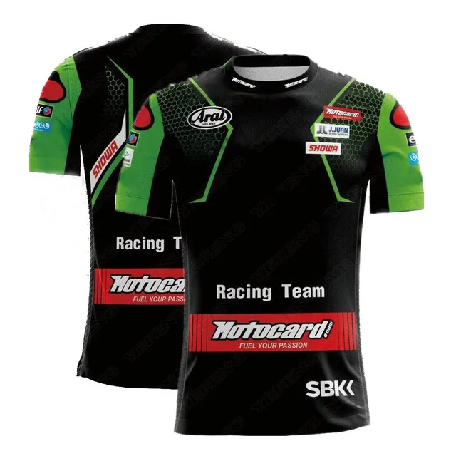 

2022 New Men s Short Sleeve Moto GP Racing Enthusiast Shirt Kawasaki Team Motocross ATV Motorcycle