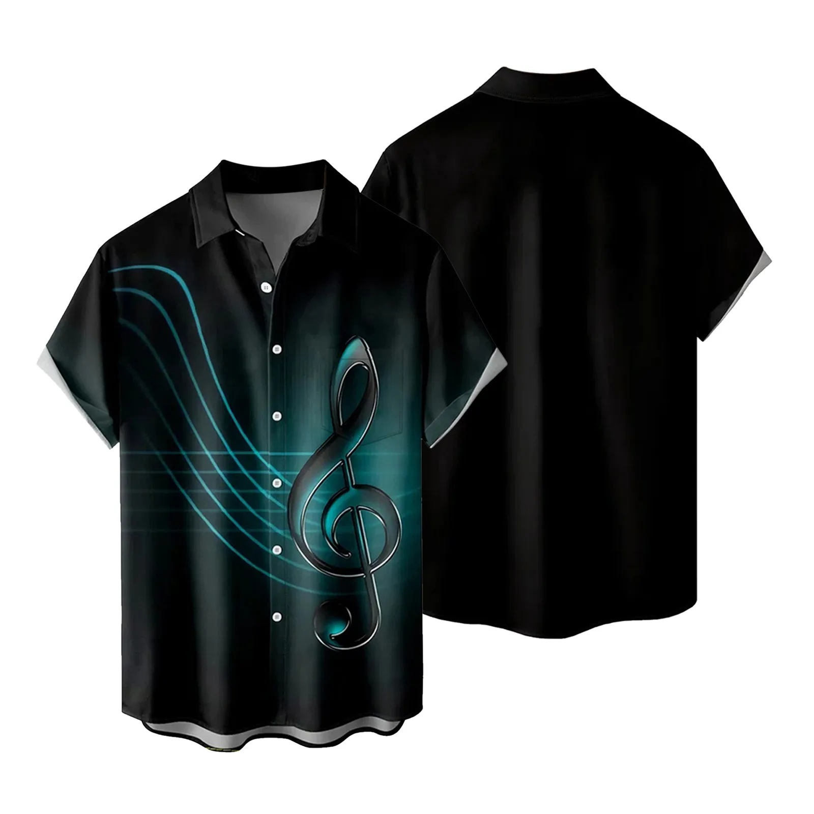 

Повседневная рубашка с принтом Note, топы, рубашка из хлопка и льна с отложным воротником и короткими рукавами, блузка на пуговицах в дорожном стиле, мужской кардиган градиентного цвета