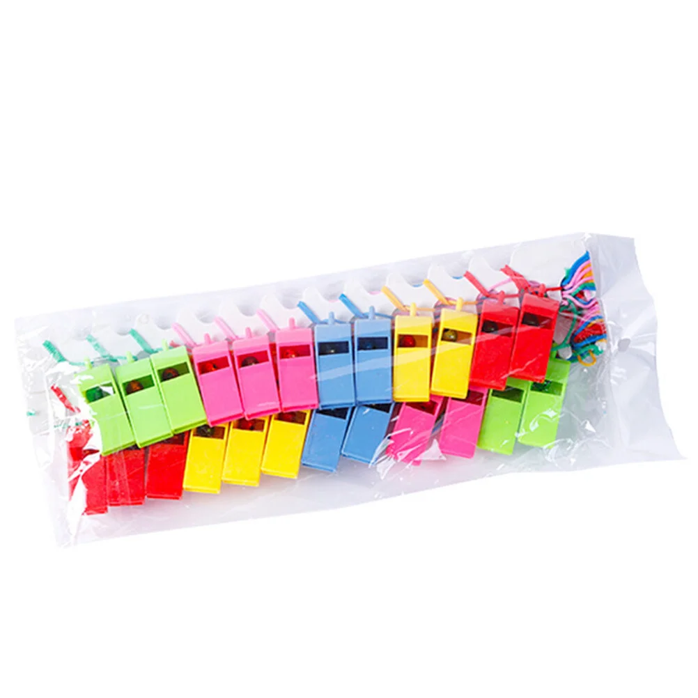 

24 Pcs Whistle Portable Children Plastic Cheering Colorful Kids Sports Toys Football Racing Multi-function Dolphin