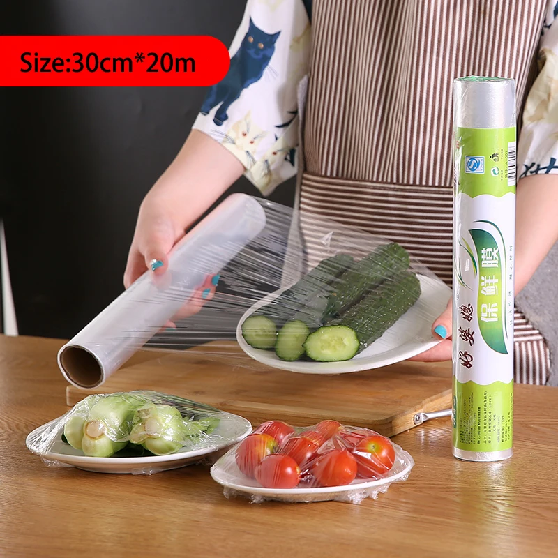 

Cling Film Plastic Wrap Stretch Food Preservation Transparent Eco Friendly Products Empty Packaging Roll Kitchen Refrigerator