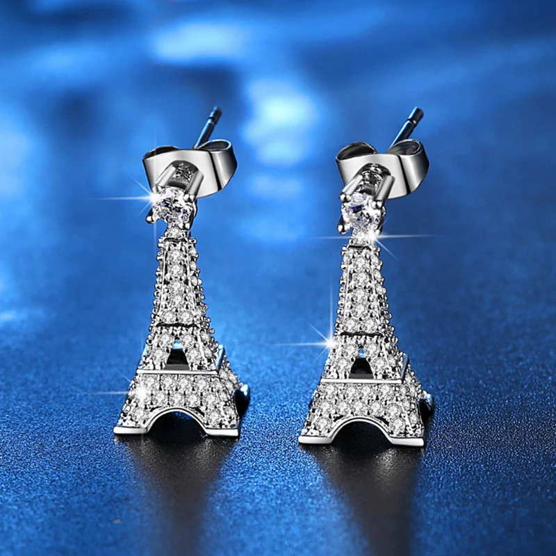 

Earrings Jewelry Gift Display Case Wedding Jewelry Storage Holder with Necklace,Earring .Paris Eiffel Tower Earrings Studs