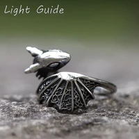 2022 new mens 316l stainless steel rings how to train your dragon night fury adjustable ring fashion jewelry gift free shipping