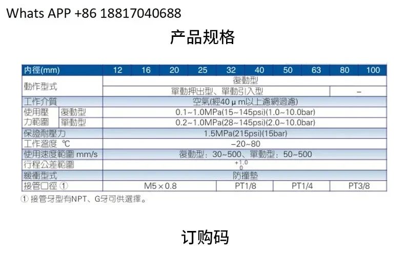 Пневматический малый и большой упорный цилиндр SDA12/16X5X10X15X20X25X30X35X40X50S
