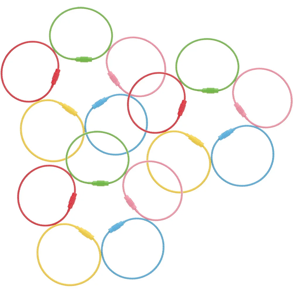 

Ring Key Wire Keychain Cable Metal Loop Keyrings Coated Car Holder Circle Rings Chain Stainless Portable Diy Steel Keychains