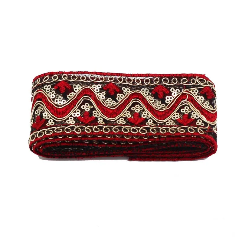 30 ярдов ретро этническая 5 см блестки гипюровая кружевная лента ручной работы