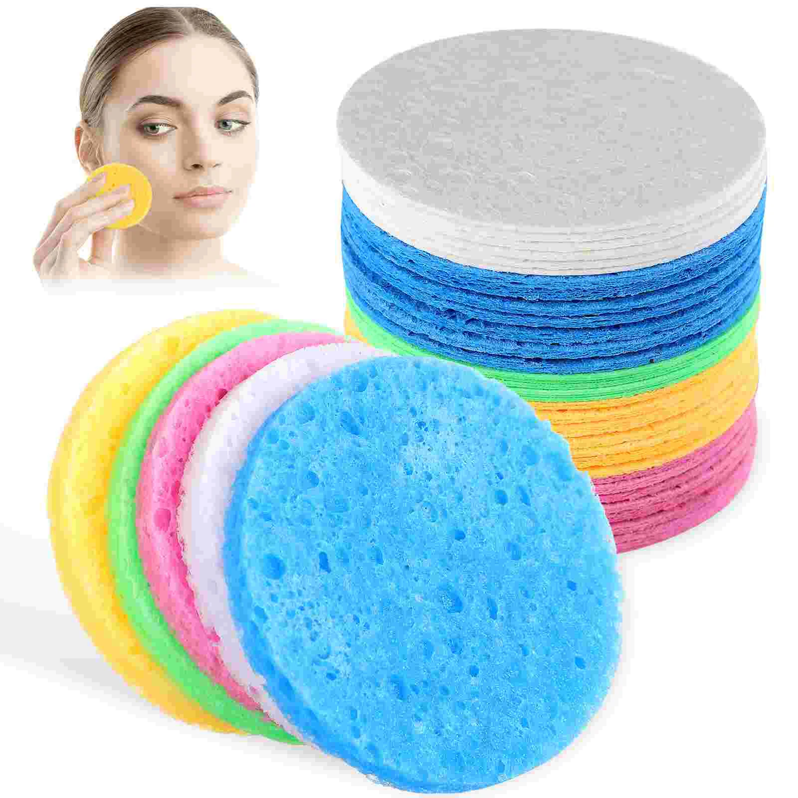 50 Pcs Face Scrubber Wash Sponge Natural Cleaner Brush Cleaners Loofah Reusable Cleansing Powder Puffs Exfoliator