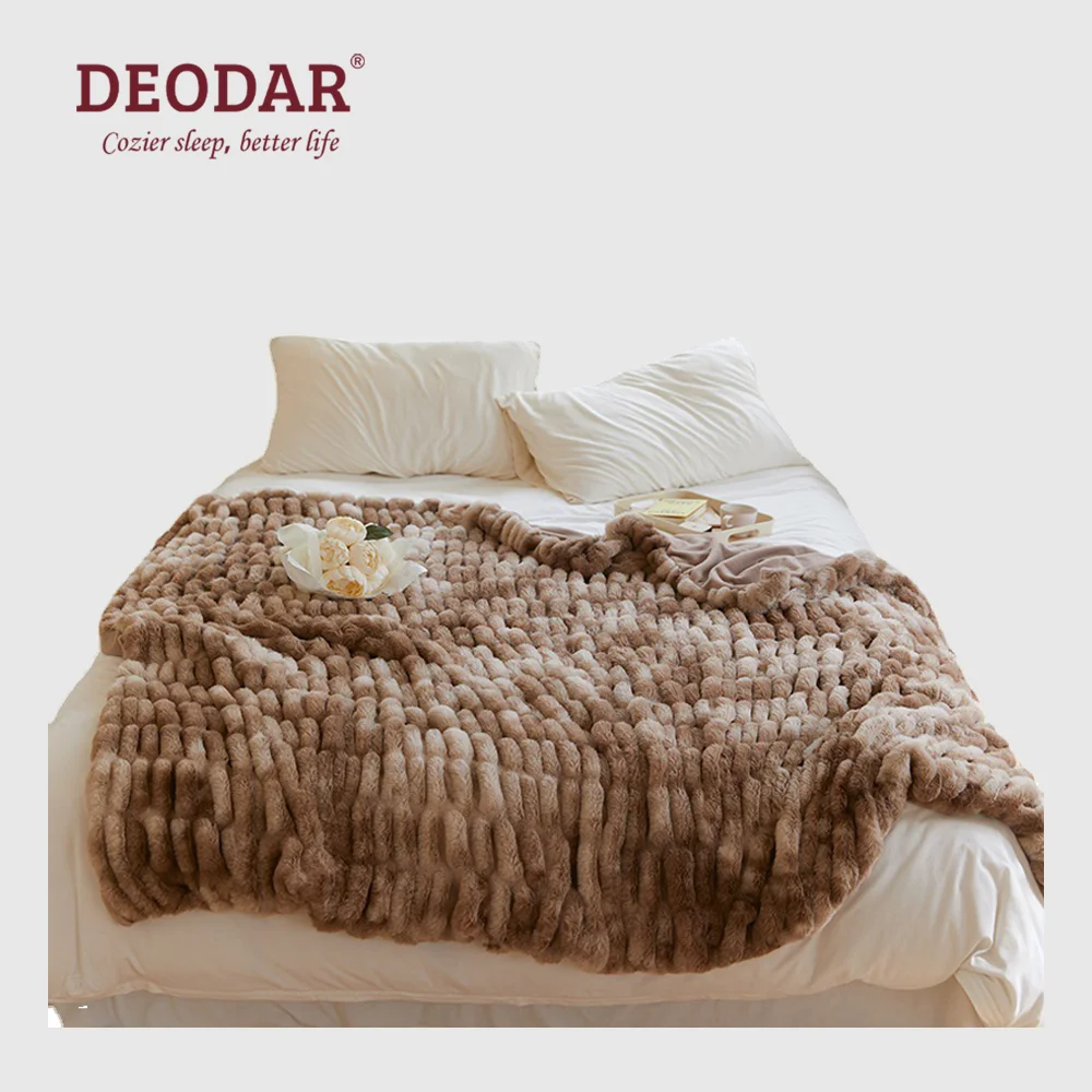 

Deodar Winter Nordic Warm Thickened Plush Nap Leisure Tapestry Soft Skin-friendly Throw Blanket for Sofa Couch Bed 150x200cm