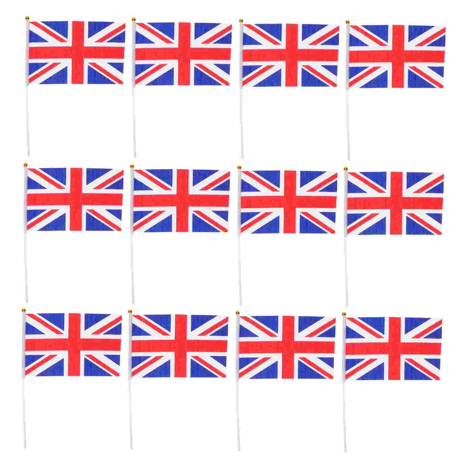 

50Pcs British Hand Flag Celebrating Handheld Flags Portable Flags with Stick