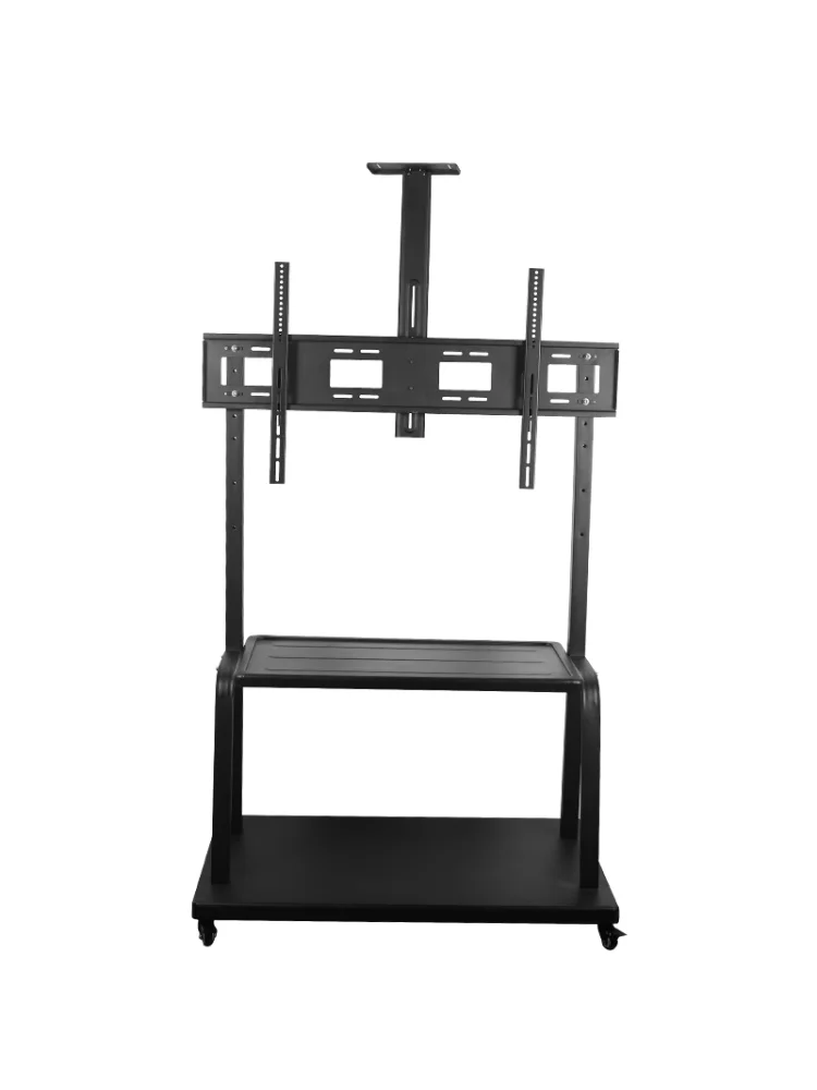 

55-100inch Rolling TV/Monitor Stand mobile Wheel Mount With shelf/ Tray Height Adjustable Tilt swivel LCD LED Display floor