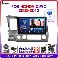 android 10 0 ai voice for honda civic 8 2005 2012 control car radio multimedia gps navigation 2 din mp5 dvd 4g net wifi rds dsp