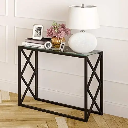 

42'' Wide Rectangular Console Table in Brass
