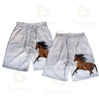running horse 3d print beach shorts summer men sports jogger comfortable beach shorts men fitness loose shorts