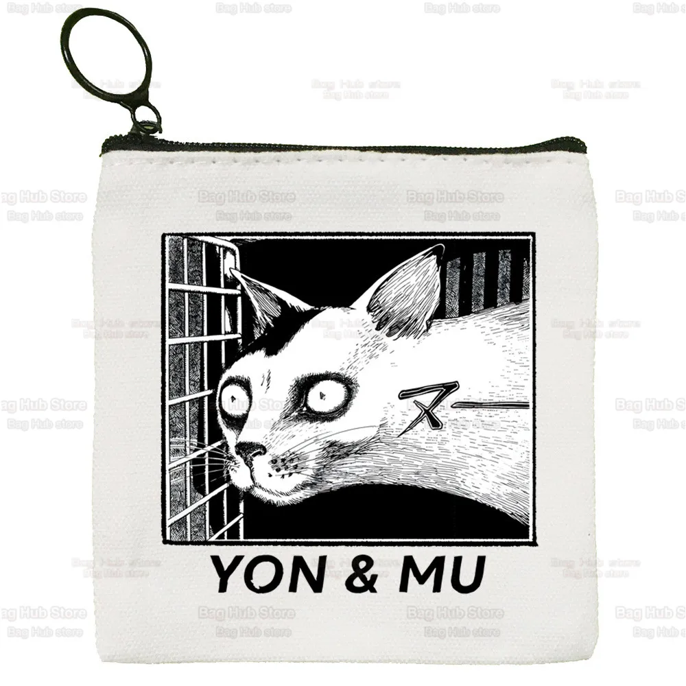 Junji Ito Cartoon Solid Color Canvas Tomie Horror Anime Coin Purse Small Zipper Terror Japanese Manga Key Bag Hand Gift Bag