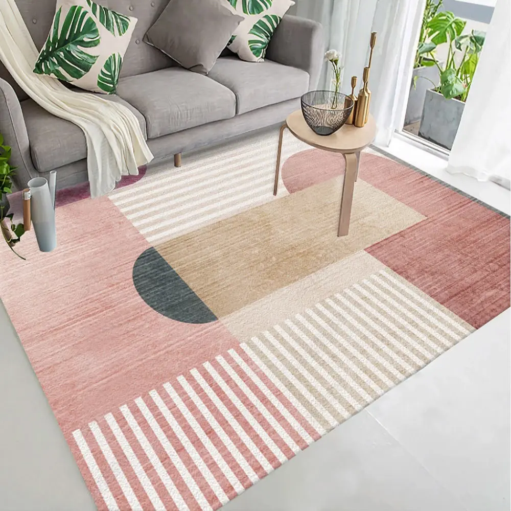 

Nordic Geometric Carpets for Living Room Velvet Rug Square Area Rug Large Carpet Bedroom Bedside Rugs Home Sofa Table Decor Mat