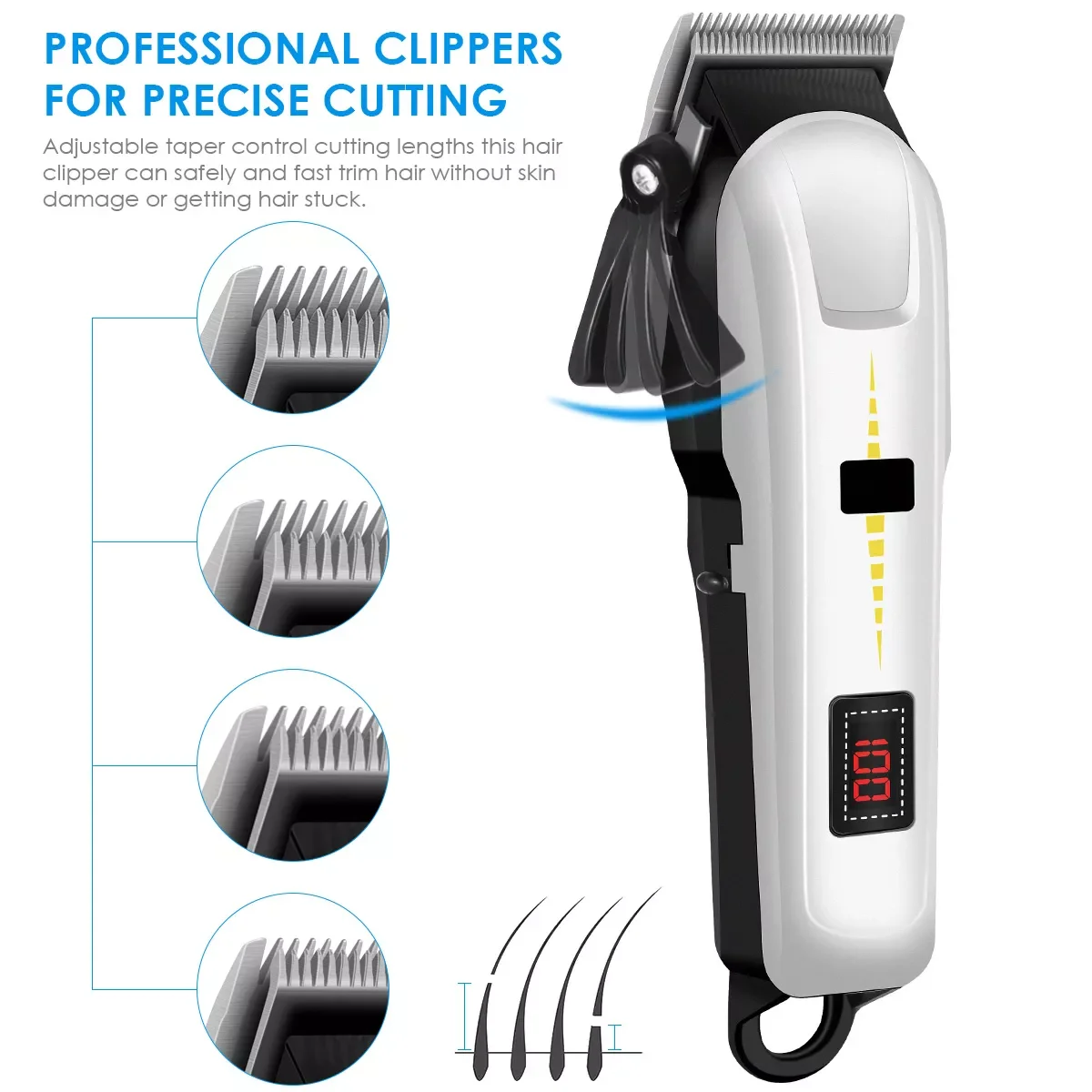 

Мужской триммер для волос NEW2023, аккумуляторная машинка для стрижки с низким уровнем шума, с 4 гребнями, для парикмахера