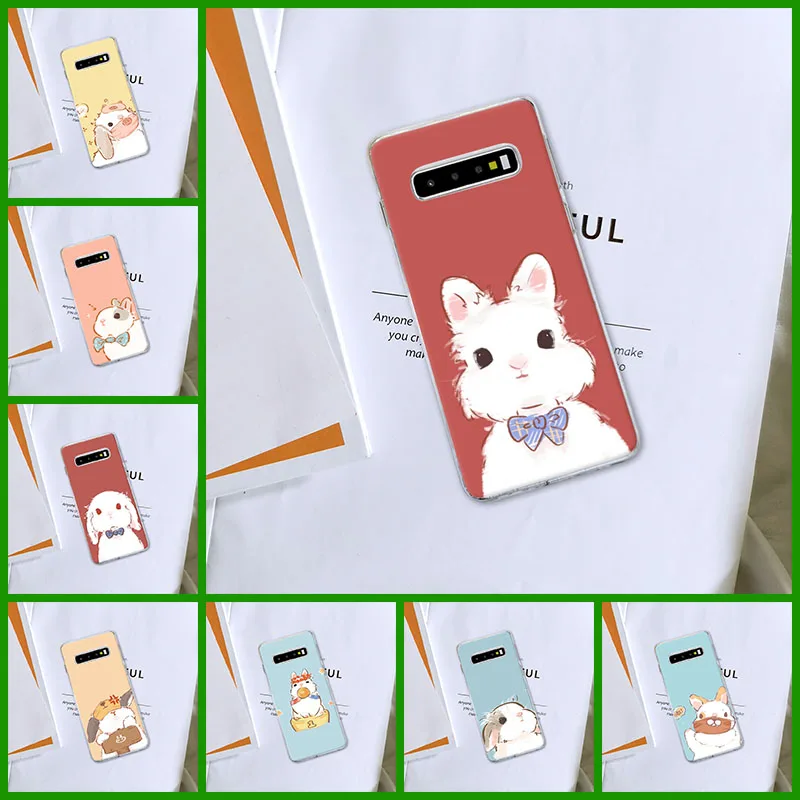 Мягкий силиконовый чехол для телефона с милым кроликом желто-Красного цвета Samsung