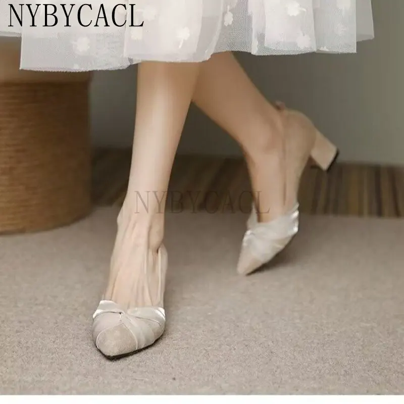 Spring Summer Shoes Woman European Brand Ladies Flats Silk Bow-knot Espadrilles Shoes Pointed Toe Pumps Fashion New Shoes 34-40